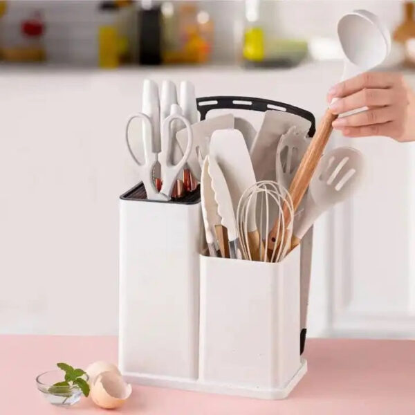 19 PCs Silicon Cooking & Knife Set