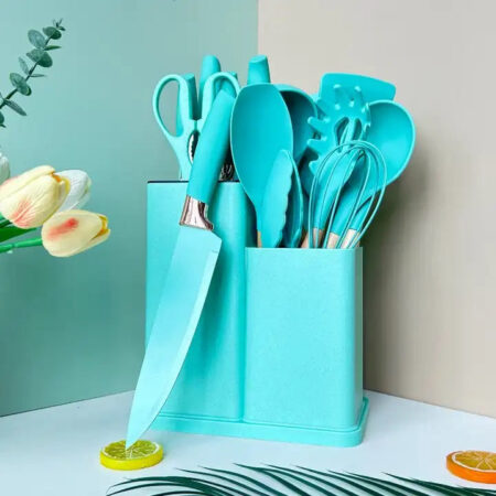19 PCs Silicon Cooking & Knife Set