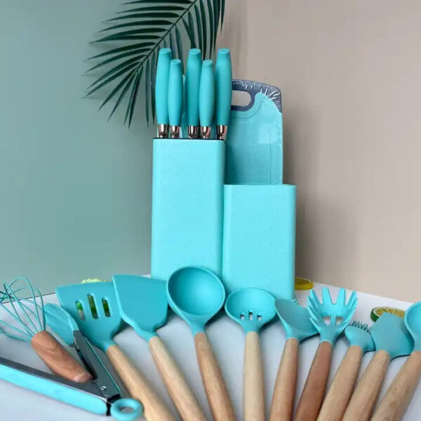 19 PCs Silicon Cooking & Knife Set - Image 3