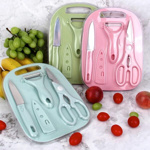 4 PCs Cutting Board With Knife - Image 2