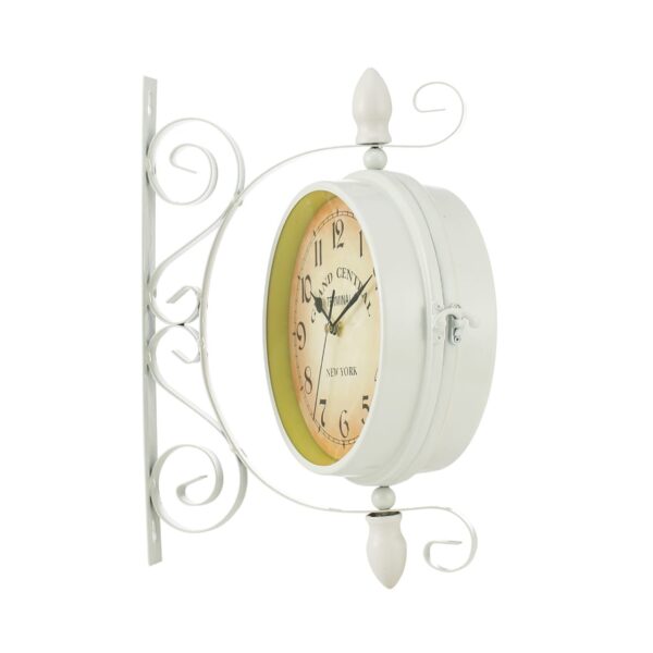 Antique Style Double Sided Wall Clock-White - Image 3